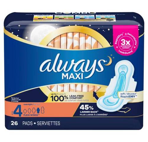Always maxi serviettes de nuit avec ailes (26 unités) (female/ taille 4)