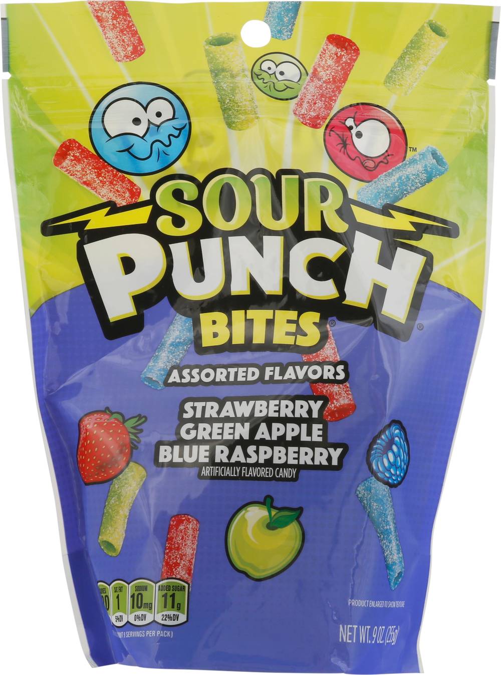 Sour Punch Bites Assorted (strawberry, green apple, blue raspberry)
