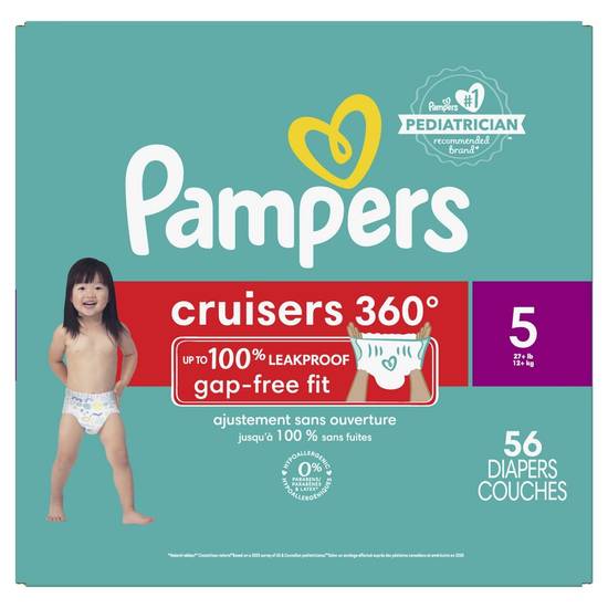 Pampers Cruisers 360° Diapers (size 5) (56 ct)