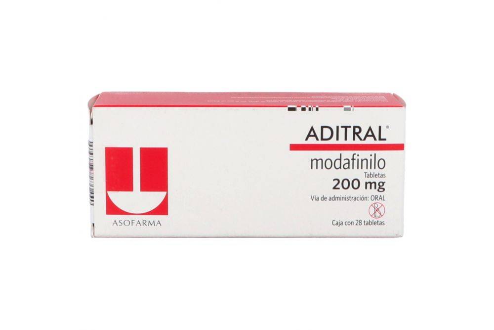 Asofarma de mexico aditral modafinilo tabletas 200 mg (28 un)