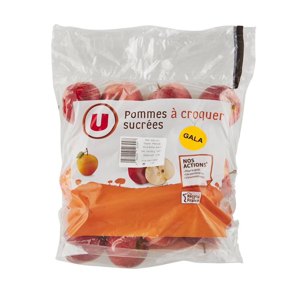 Les Produits U - Pommes à croqer sucrées (2kg)