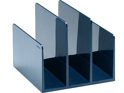 Poppin The On Porpoise 3-Compartment ABS Plastic File Sorter, Slate Blue (105966)
