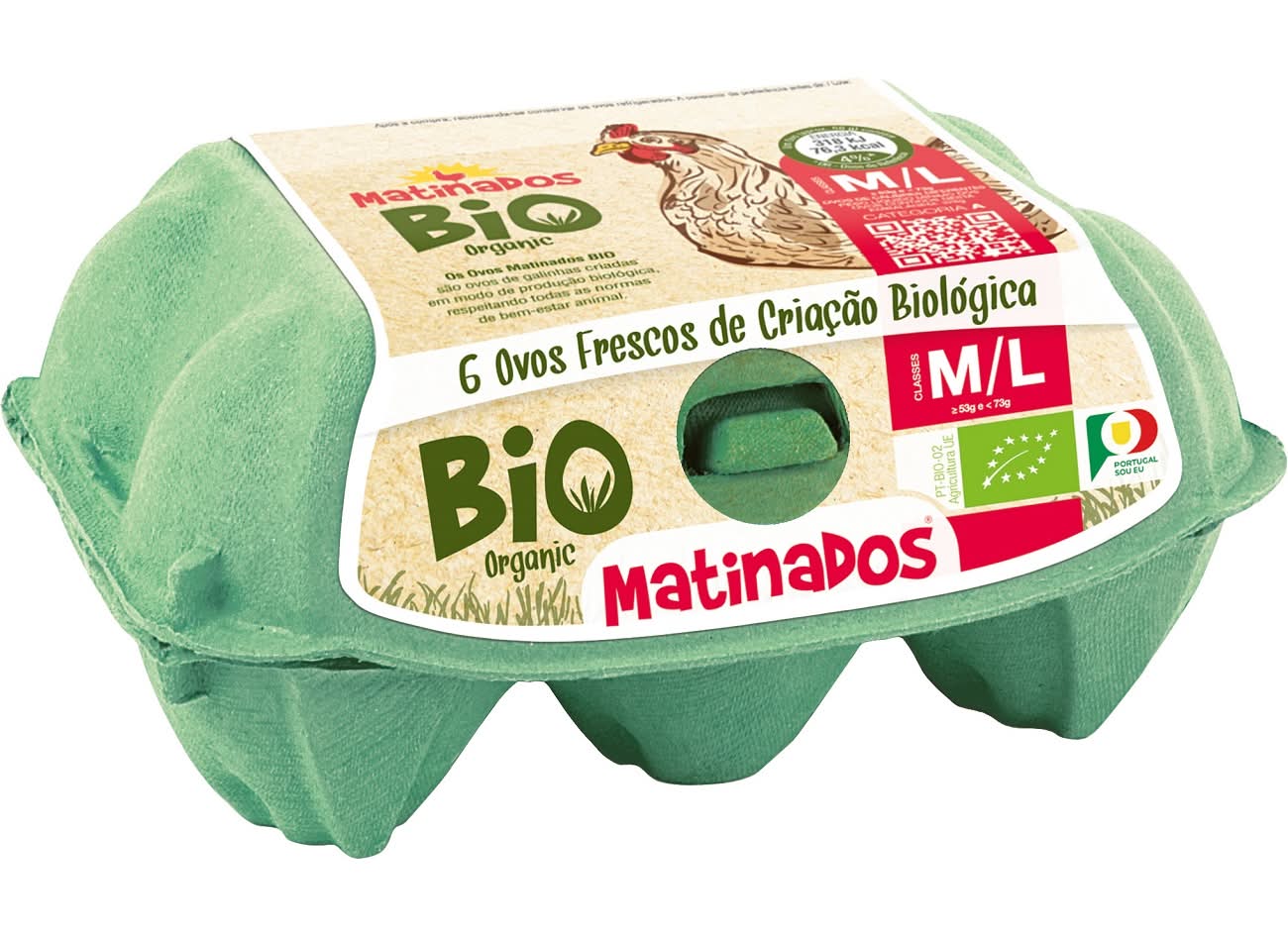 Matinados - Ovos classe m/l biolÃ³gicos, 6 unidades