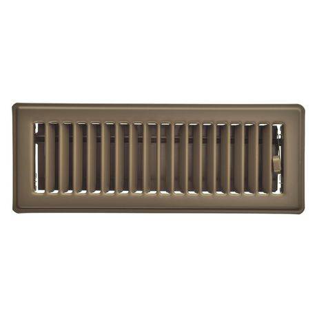 Imperial 3" X 10" Chocolate Steel Floor Register, Louvered