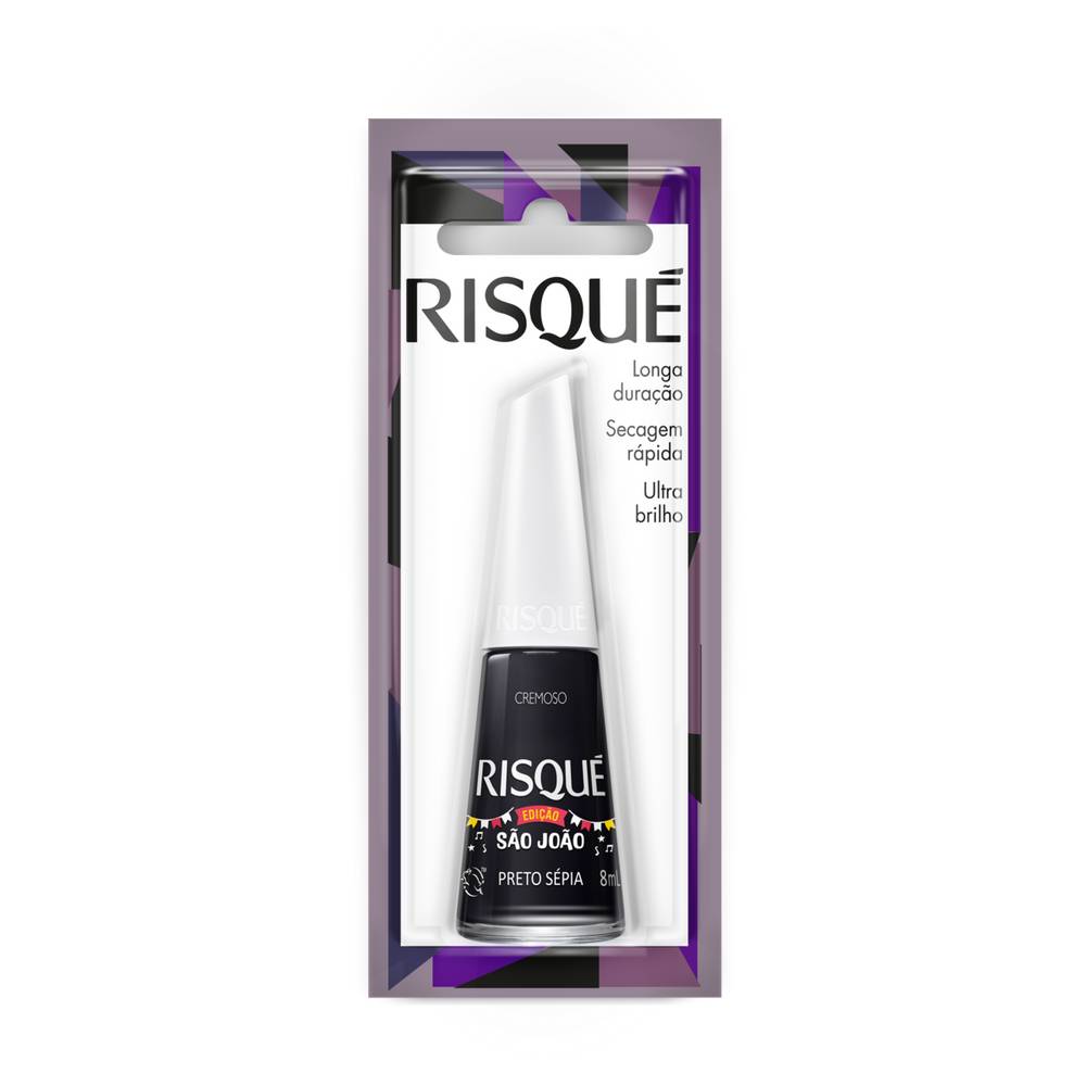 Risqué esmalte cremoso preto sépia escuros (8 ml)