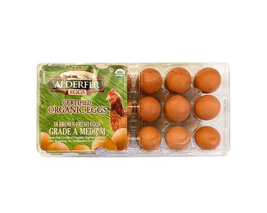 Alderfer · Organic Brown Grade A Medium Eggs (18 eggs)