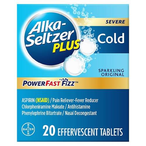 Alka-Seltzer Plus Severe Cold PowerFast Fizz Effervescent Tablets Sparkling Original - 20.0 Ea