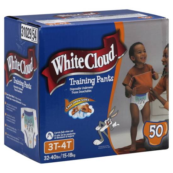 Adult Training Pants: White Cloud