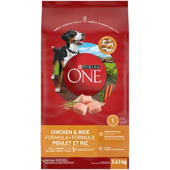 Purina One Chicken & Rice Formula Dry Dog Food (3.63 kg)