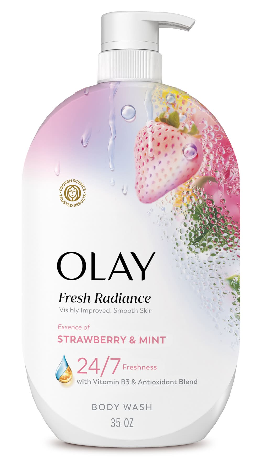 Olay Fresh Radiance Body Wash, Strawberry & Mint (35 oz)