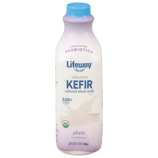 Lifeway Organic Unsweetened Kefir Cultured Whole Milk (32 fl oz) (plain)