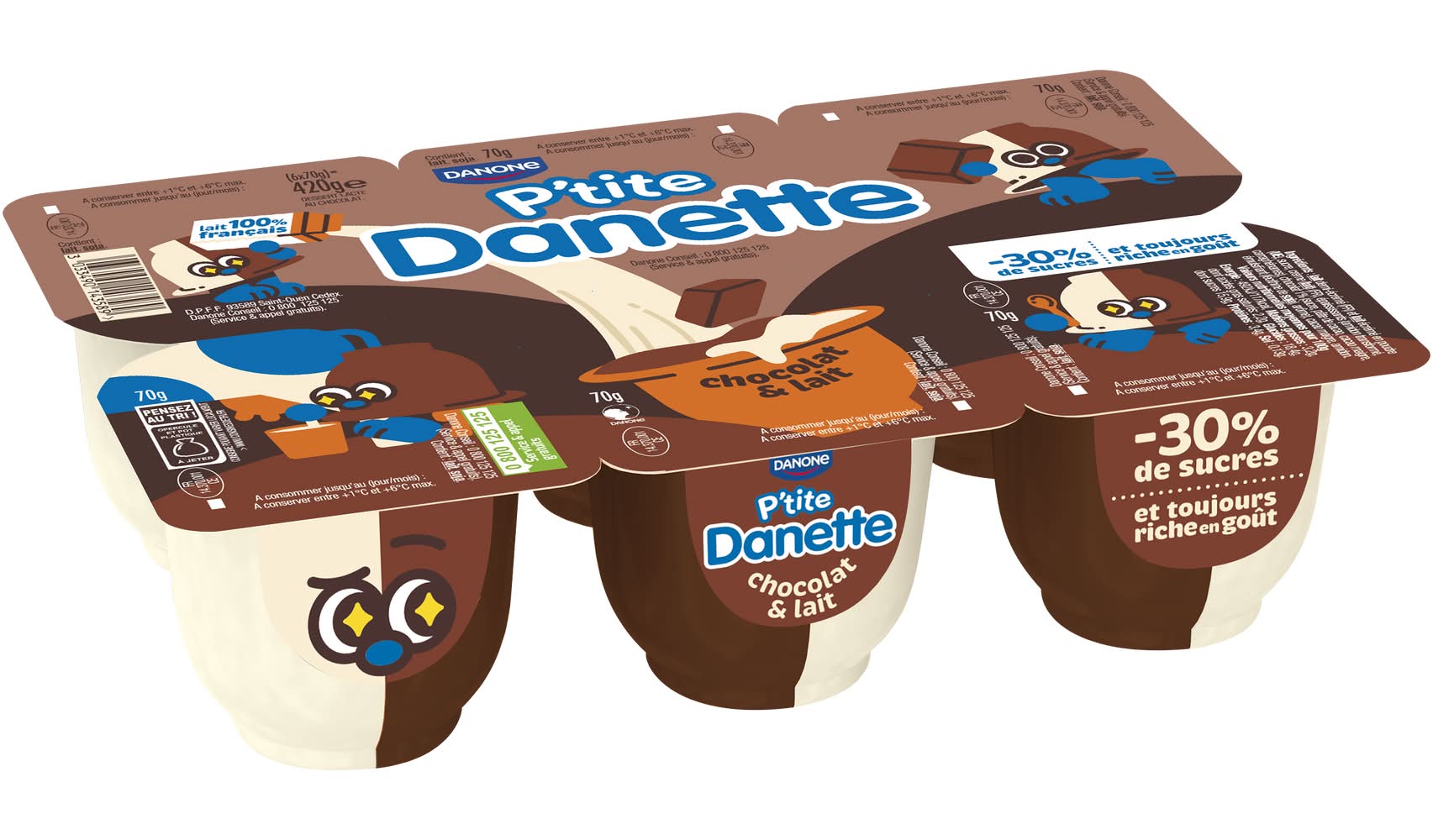 Danette - P'tite crème dessert, chocolat, lait (6)