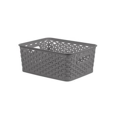 Brightroom Y Weave Small Decorative Storage Basket (gray)