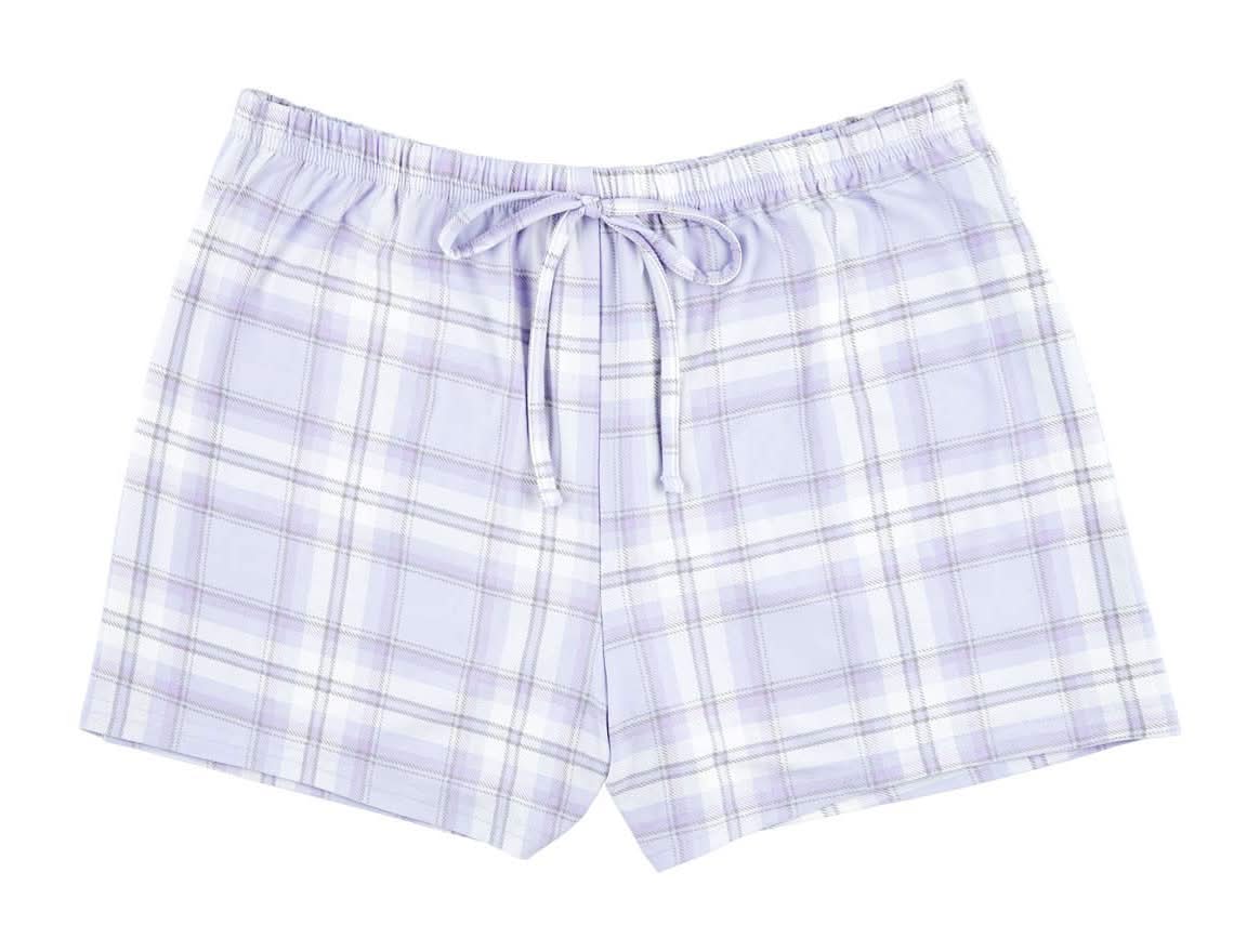 Sleep Shorts Lavender Plaid