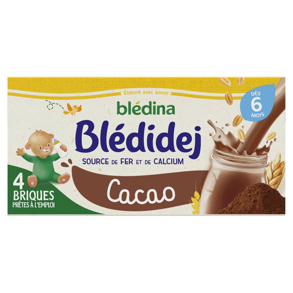 Blédina - Blédidej lait et céréales bébé, cacao, Dès 6 mois (4)