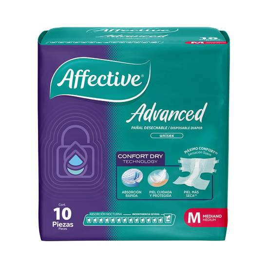 Affective pañal para adulto advanced unisex m (10 piezas)