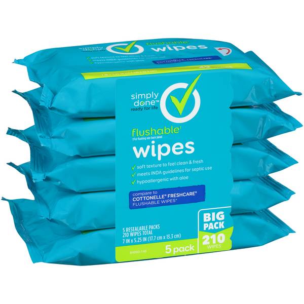 Simply Done Flushable Personal Wipes (5 ct)