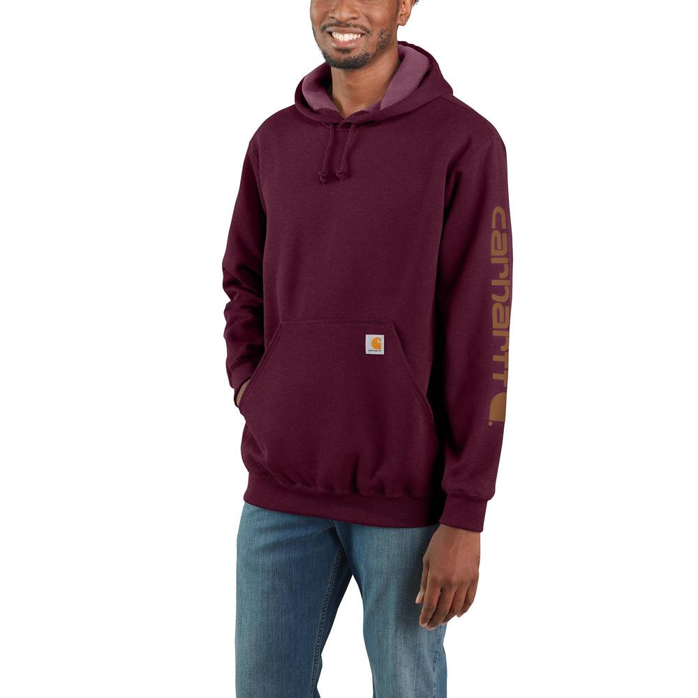 Carhartt Men's Red Fleece Long Sleeve Graphic Sweatshirt (Medium) | K288-PRTMREG