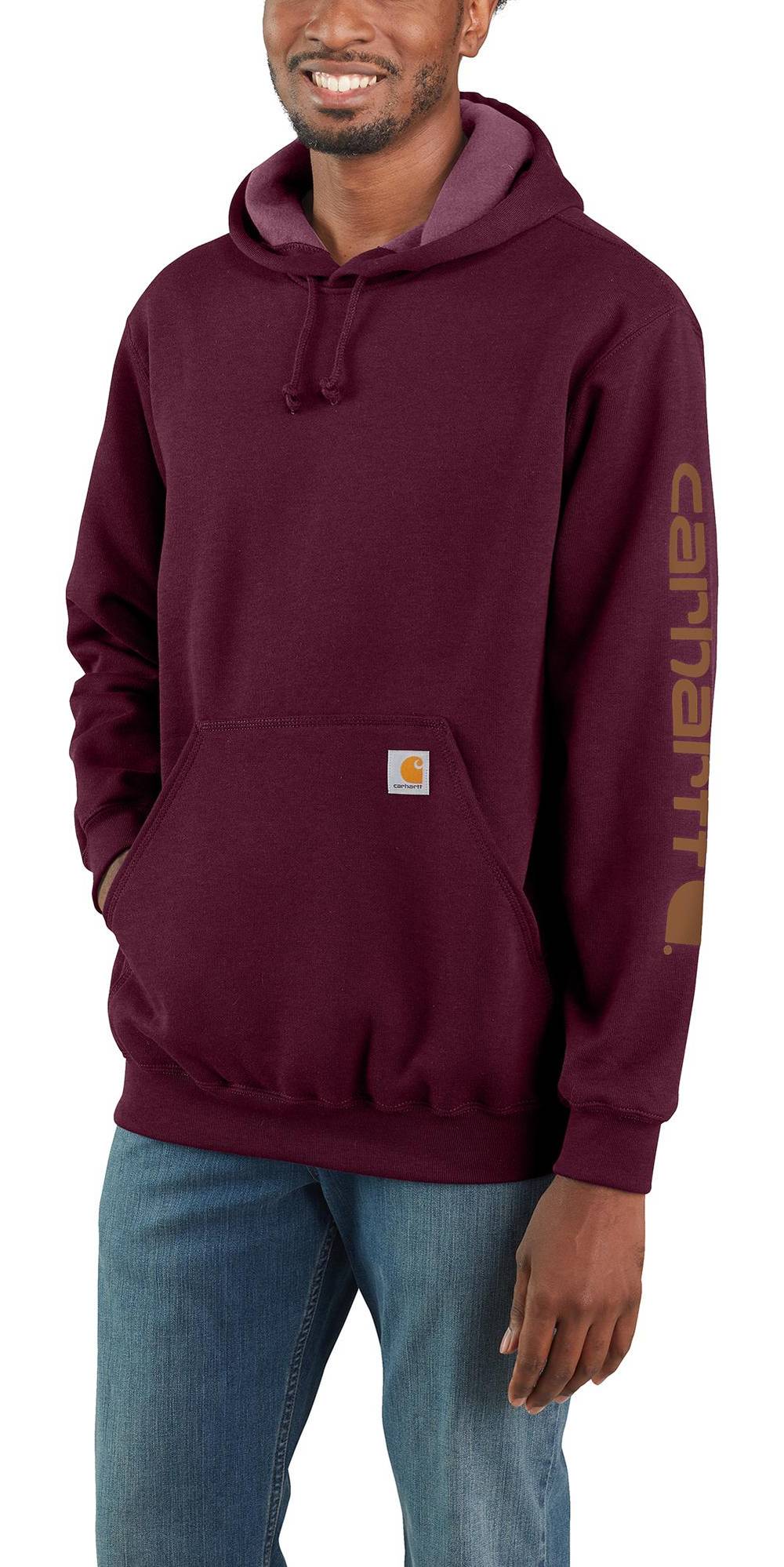 Carhartt Men's Red Fleece Long sleeve Graphic Sweatshirt ( 2XL ) | K288-PRT2XLREG