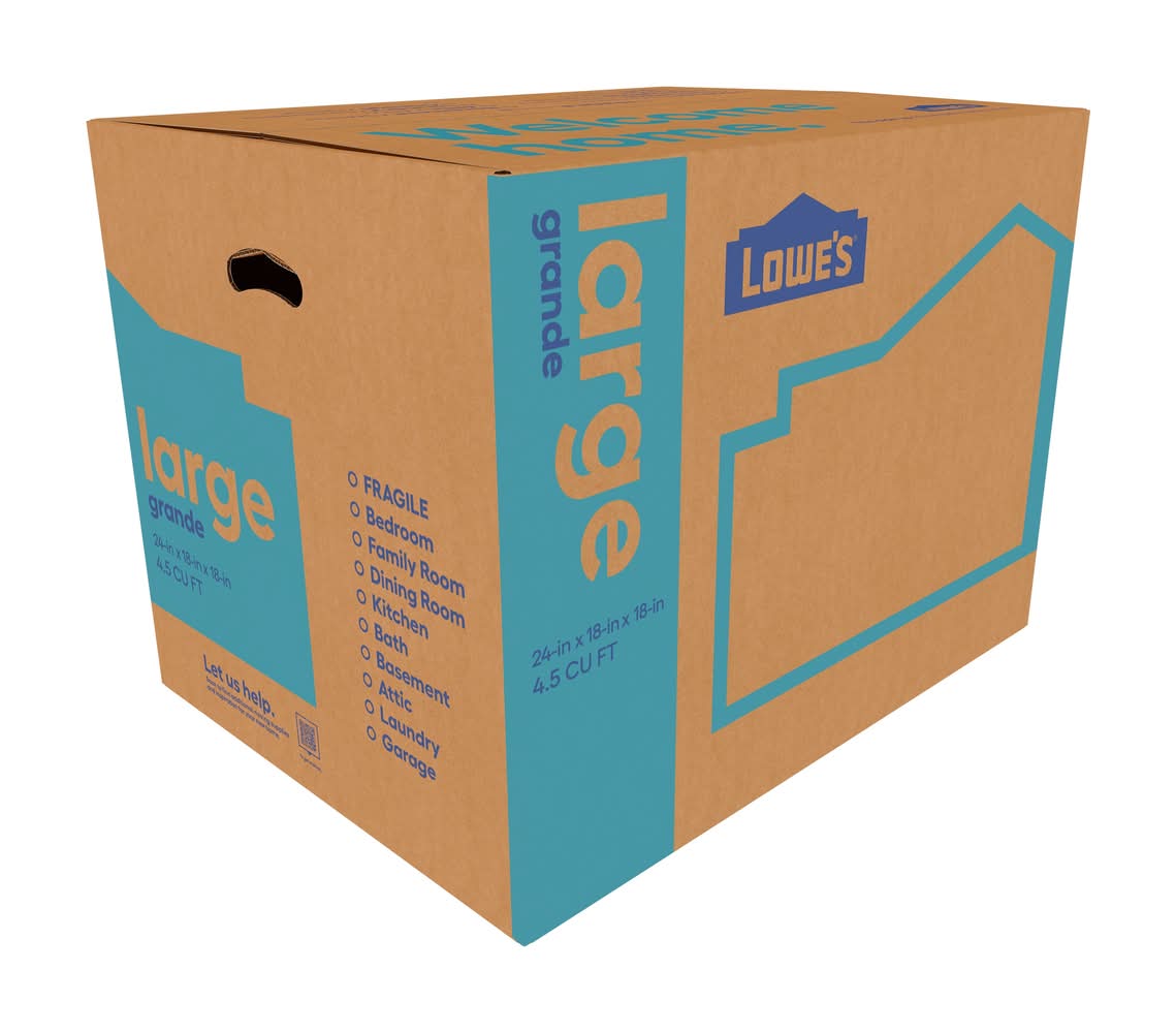 Lowe's 24-in W x 18-in H x 18-in D Classic Large Cardboard Moving Box with Handle Holes