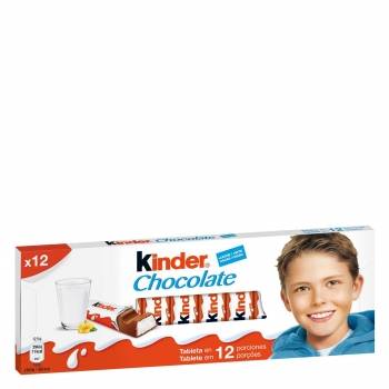 Barrita de chocolate con corazón de leche Kinder 12 ud.