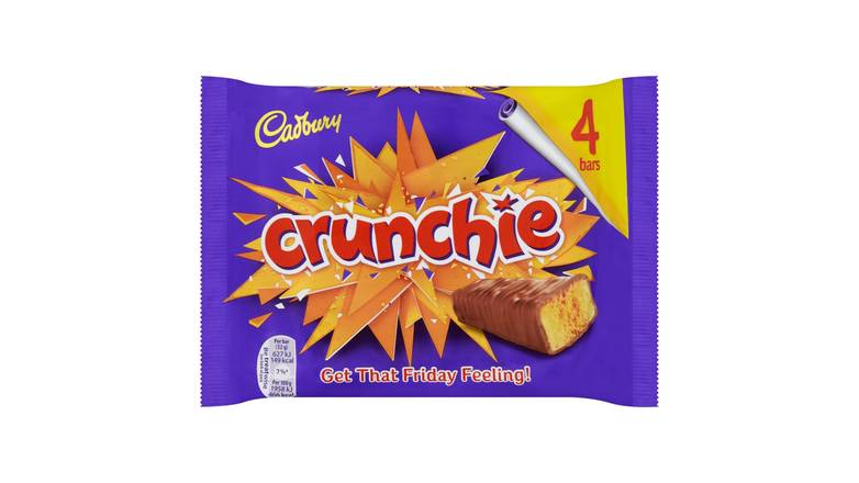 Cadbury Crunchie Chocolate Bar 4 Pack 128g