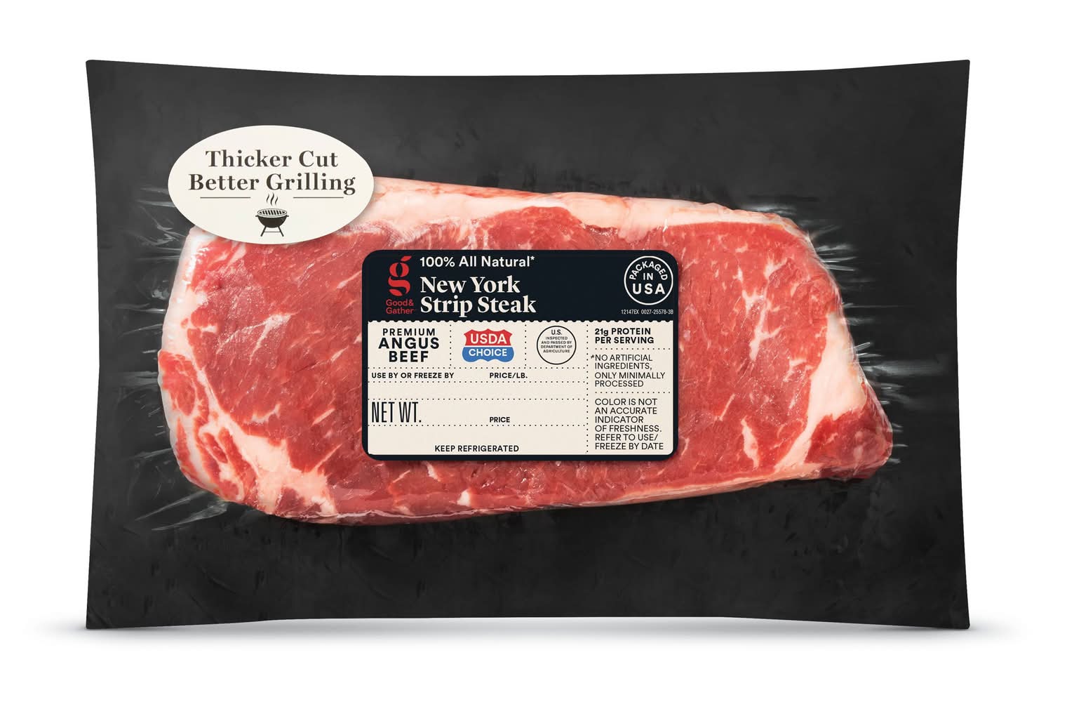 Fresh USDA Choice Angus Beef New York Strip Steak - 0.63-1.50 lbs - price per lb - Good & Gather™