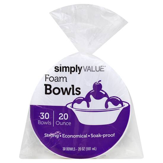 Simply Value Soak Proof Foam Bowls (30 ct)