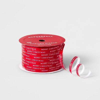 Wondershop 'Merry Christmas' Curl Ribbon Gift Wrap, 110 Ft, Red