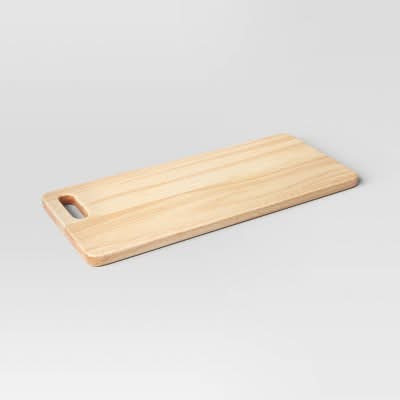 Threshold Rubberwood Rectangle Serving Board, 7.01x15.98 in, Brown