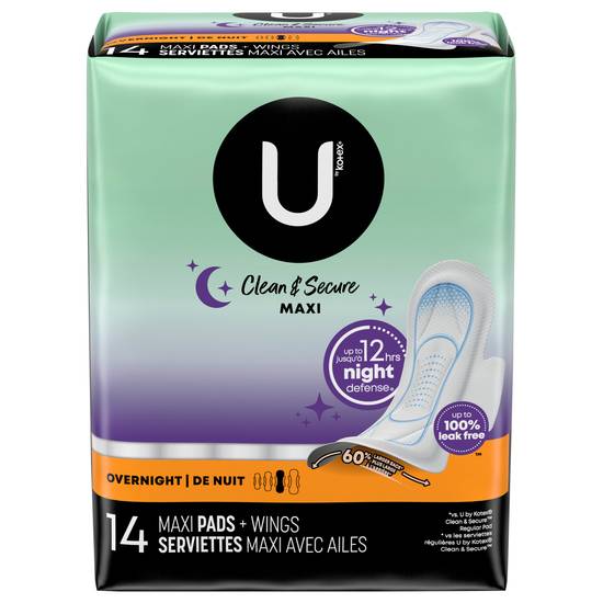 U By Kotex Security Maxi Wings Pads (14 ct)