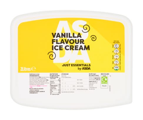 ASDA Vanilla, Just Essentials Ice Cream (2L)