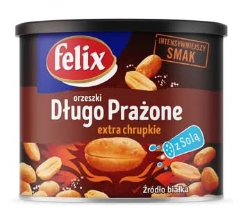 Orzeszki ziemne Felix Długo Prażone extra chrupkie 140 g puszka