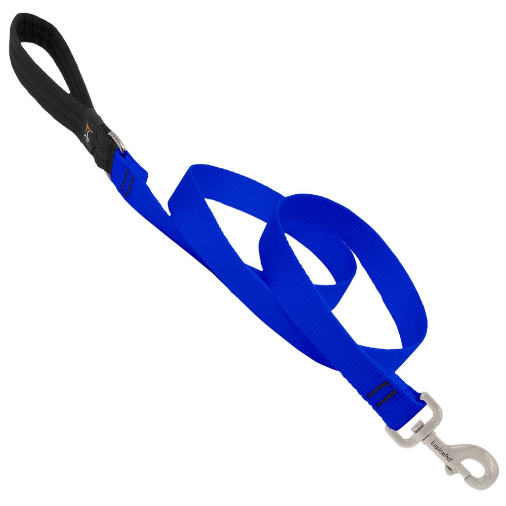 Lupinepet Basic Solids Blue Blue Nylon Dog Leash