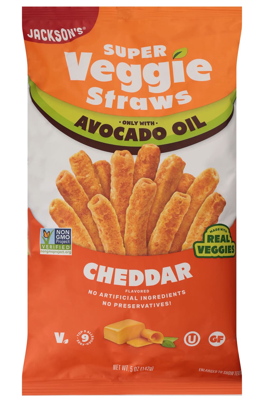 Jackson's Avocado Oil Super Veggie Straws, Cheddar (5 oz)