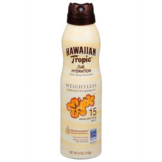 Hawaiian Tropic Silk Hydration Weightless Sunscreen Spray Spf 15 (6 oz)