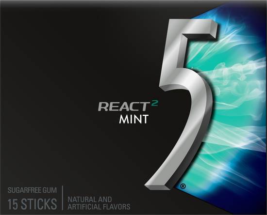5 Gum React2 Mint Sugar Free Gum (15 ct)