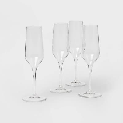Threshold Atherton Champagne Glasses, Clear (4 ct)