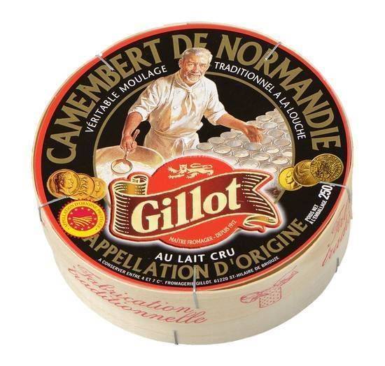Camembert de normandie aop au lait cru (22% mg) - gillot - 250g