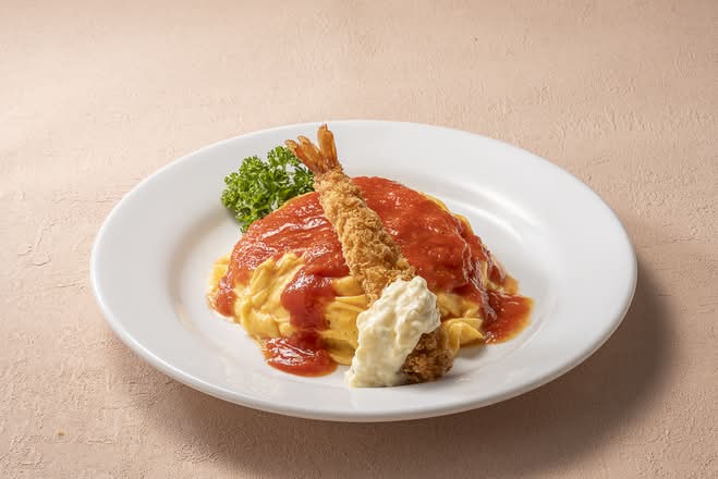 【S2】特製ケチャップのオムライス ＆海老フライ