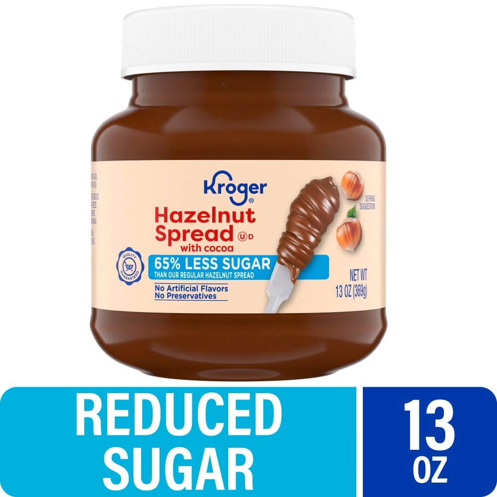 Kroger Hazelnut Spread With Cocoa, Reduced Sugar (13 oz)