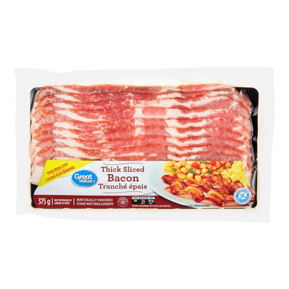 Great Value Thick Sliced Bacon (375 g)