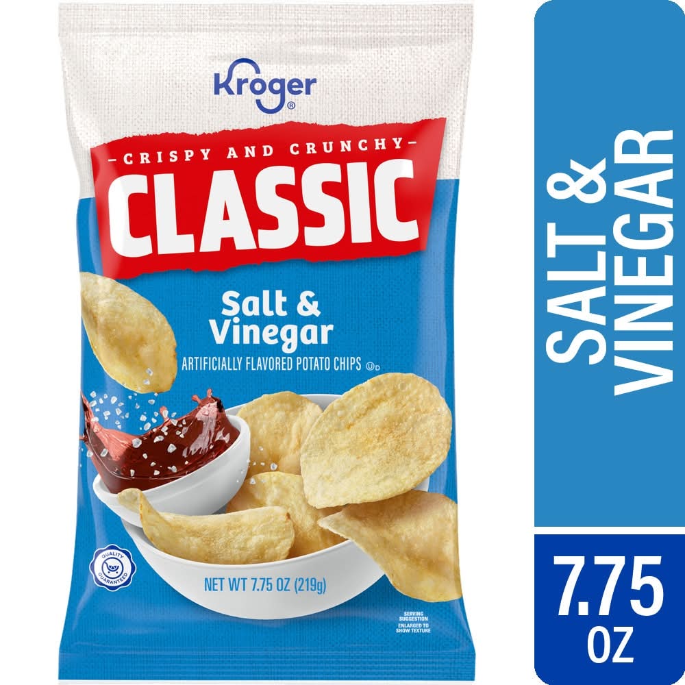 Kroger Classic Potato Chips, Salt & Vinegar (7.75 oz)