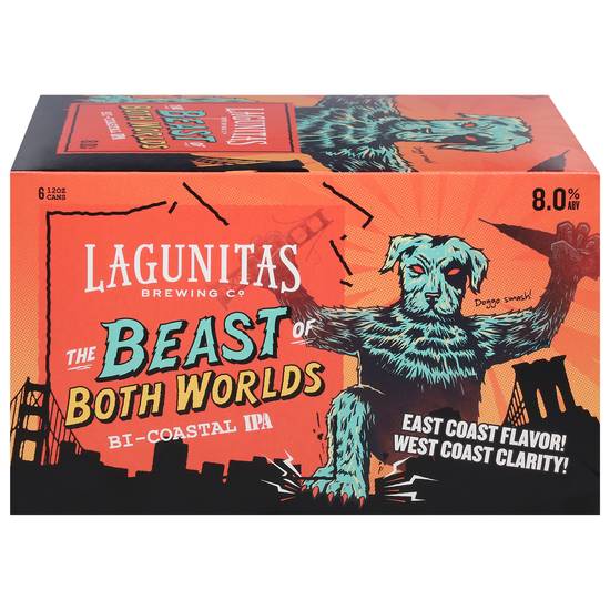 Lagunitas Brewing Co Bi Coastal Ipa the Beast Of Both Worlds Beer (6 pack, 12 oz)