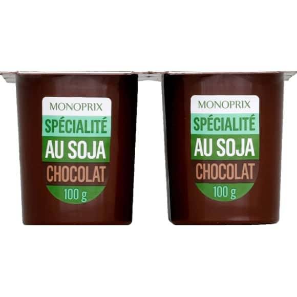 Monoprix Spécialité Au Soja Chocolat Les 4 Pots De 100 G