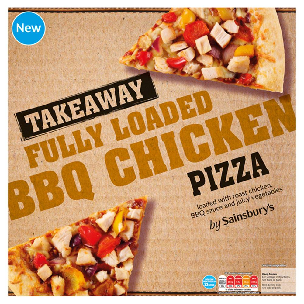 Sainsbury's Takeaway Fully Loaded BBQ Chicken Pizza 563g