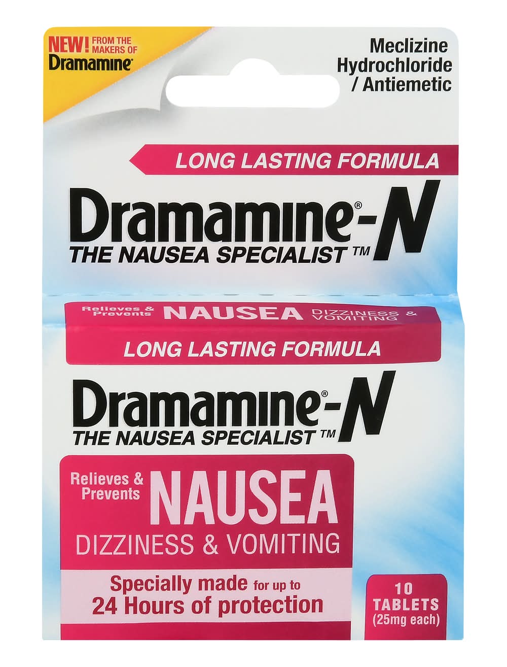 Dramamine Long Lasting Formula 25 mg Nausea Relief Tablets (10 ct)
