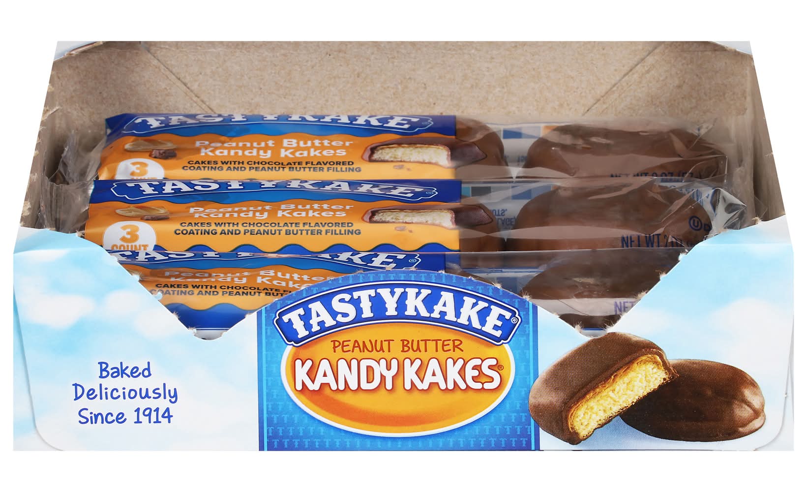 Tastykake Peanut Butter Kandy Kakes Cakes, Chocolate (2 oz, 3 ct)