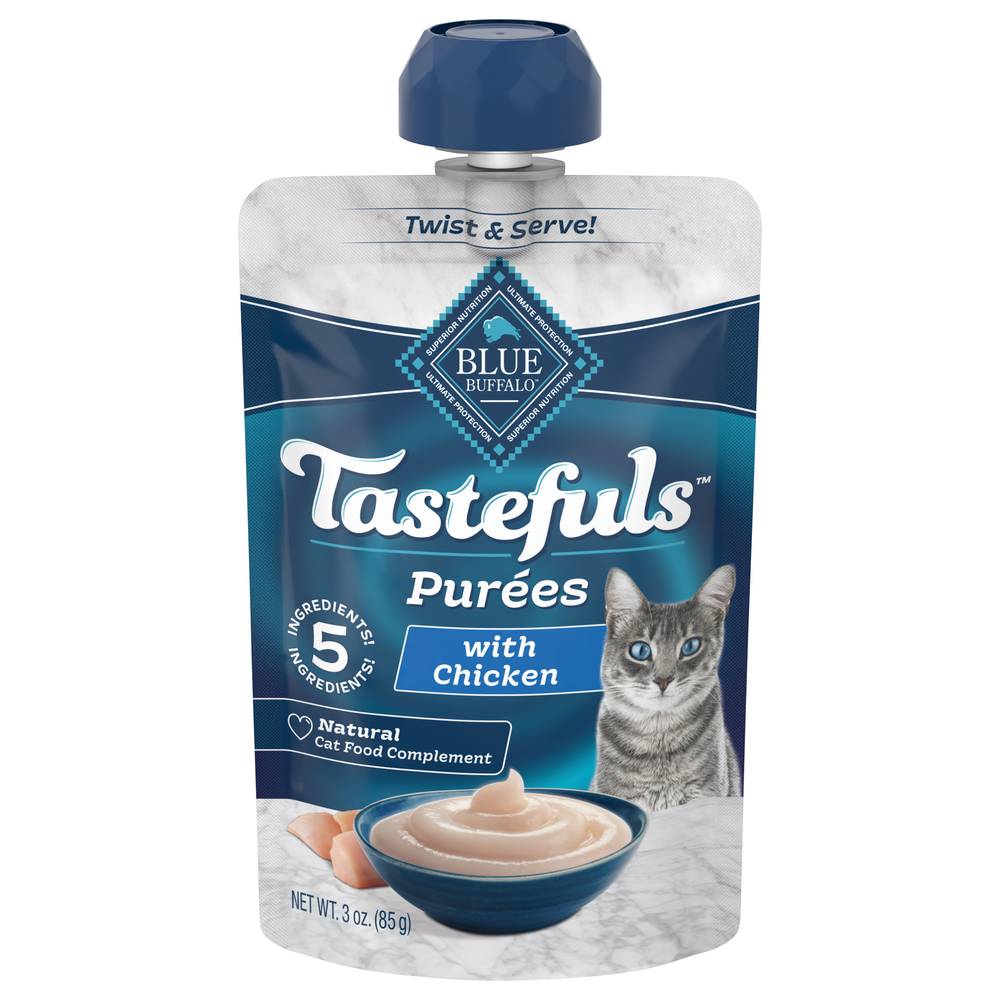 Blue Buffalo Tastefuls Adult Cat Natural Purées, Chicken (3 oz)