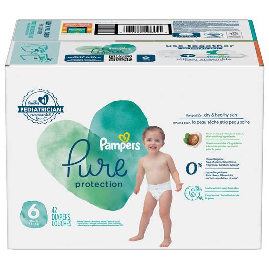 Pampers Size 6 Pure Protection Diapers (42 diapers)